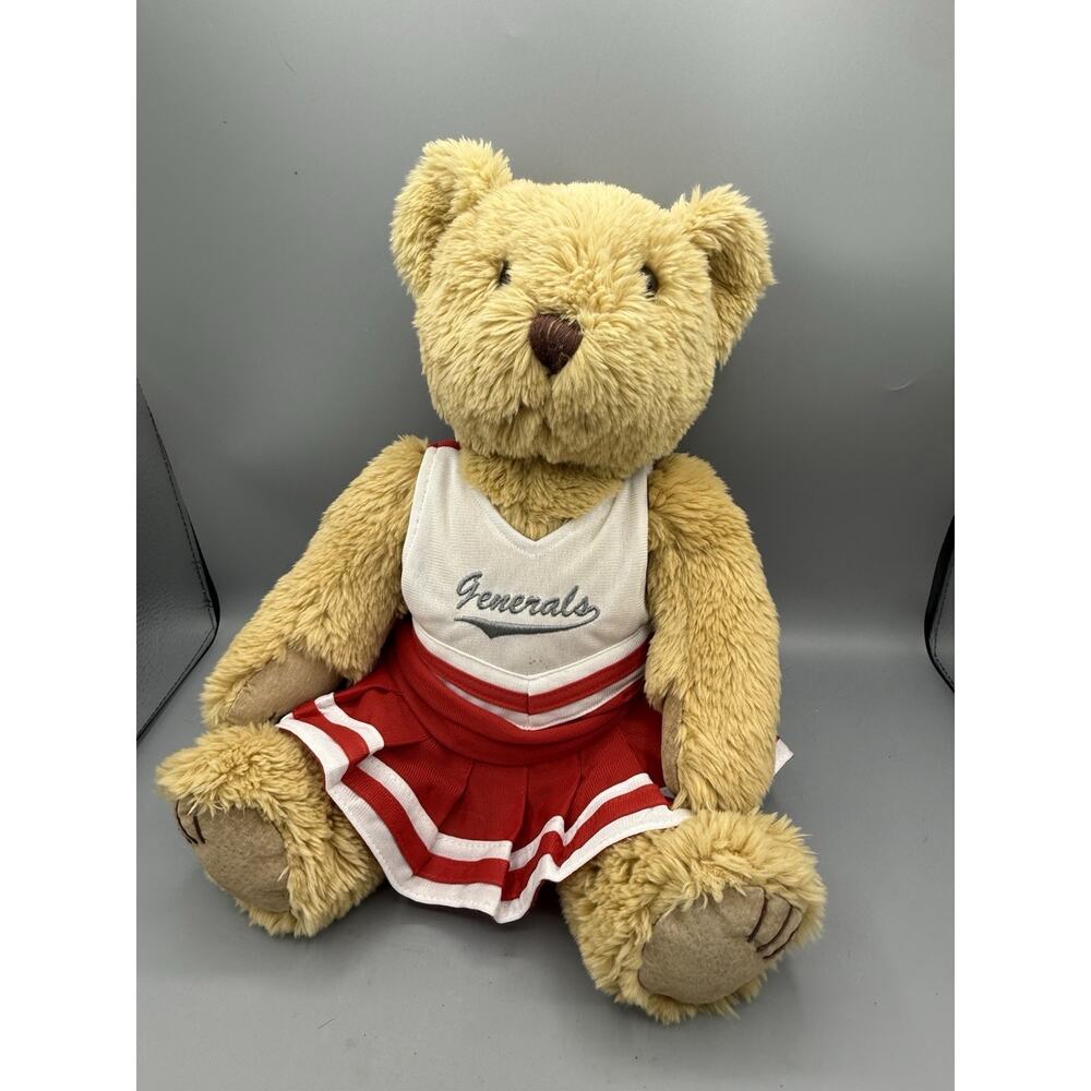 Hometown Products Teddy Bear Cheerleader Generals Plush 16” Red White